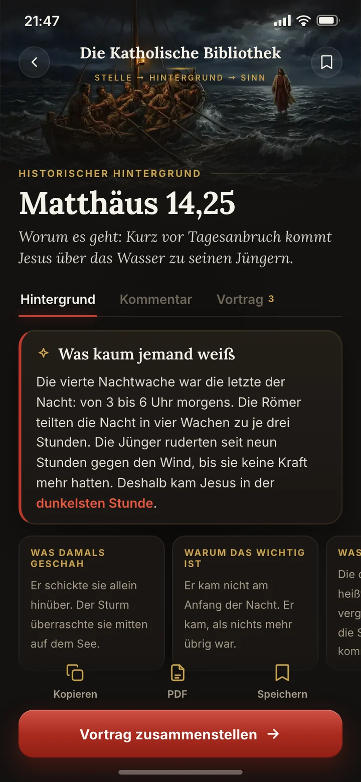 Matthäus 14,25: was kaum jemand weiß